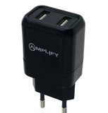 Amplify Dual USB Wall Charger with Micro Cable