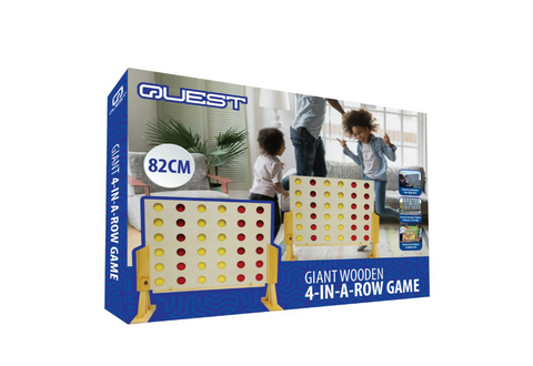 Quest 82cm Giant Wooden 4-in-a Row Game Natural