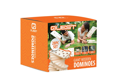 Quest 28Pc Giant Wooden Dominoes Natural