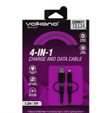 Volkano Weave series 4-in-1 charge & data cable