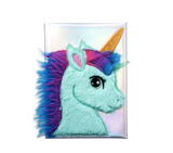 Quest Fluffy Unicorn Shimmer Notebook. Aqua