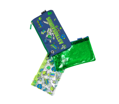 Quest 3 piece Pencil Case Set Astrosaurus Green