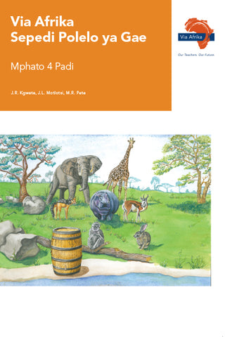 "Via Afrika Sepedi Home Language Grade 4 Reader  Contents: Dinonwane; Kanegelokopana; Papadi/tiragatšo; Diretor; Padi;  Ditšweletšwa tša tshedimošo; Ditšweletšwa tša mediya (Printed book.)"