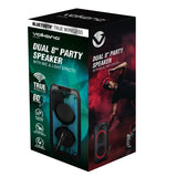 Volkano Helios Series Dual 8" Party Speaker + Micr & Light Effects