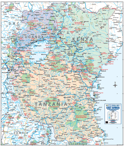 East Africa Wall map