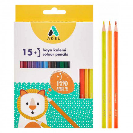 ADEL COLOURING PENCILS 15+3
