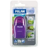 MILAN SHARPENER  + CAPSULE CONTAINER + ERASER BLISTER PINK *