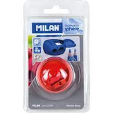 MILAN SHARPENER  + CAPSULE CONTAINER + ERASER BLISTER PINK *