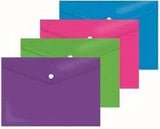 TREELINE A4 PLASTIC ENVELOPE WITH STUD ASSORTED