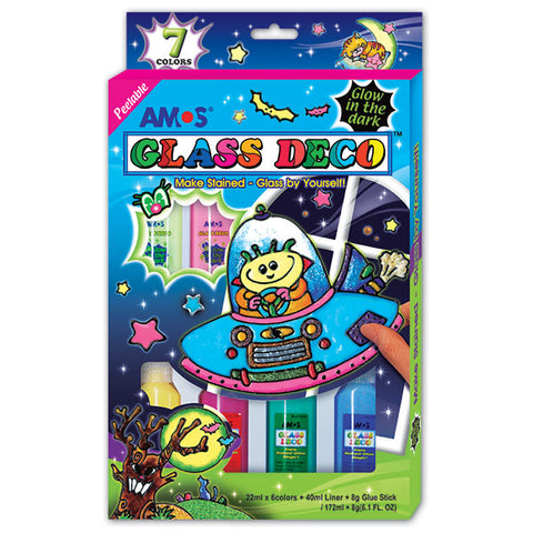 AMOS GLASS DECO 22ml 7pcs GLOW IN DARK - GD22P7R