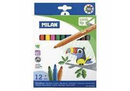 MILAN CONE-TIPPED WATER BASE FIBREPENS 12'S