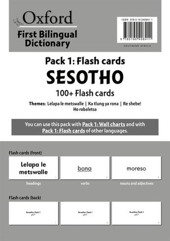 Oxford First Bilingual Dictionary pack 1 cards Sesotho