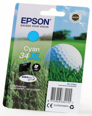 Epson Singlepack Cyan 34XL DURABrite Ultra Ink