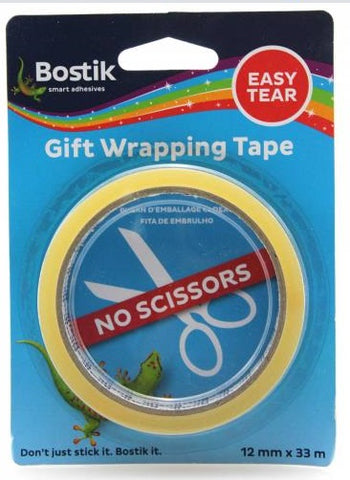 BOSTIK CLEAR GIFT WRAPPING TAPE 12mm x 33m